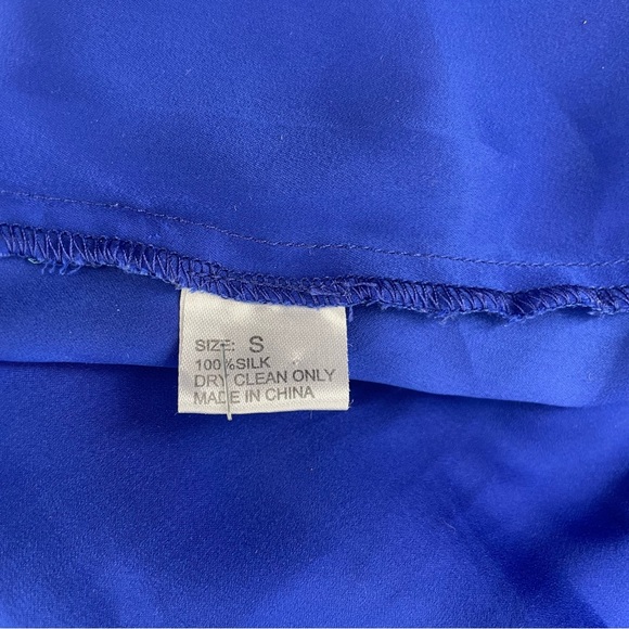 Jamison 100% Silk Shirt Dress with Pockets - Green, Blue & Yellow - Size Small - Picture 10 of 10